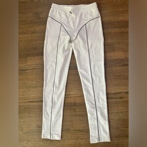 Sorella Thick Piping Leggings-Size Medium-White/Gray